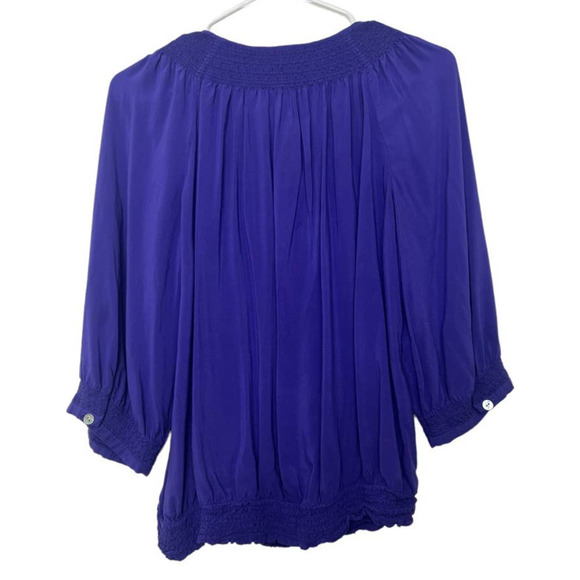 Chicos Purple Button Front Blouse 3/4 Sleeve Size 1 - Picture 5 of 5
